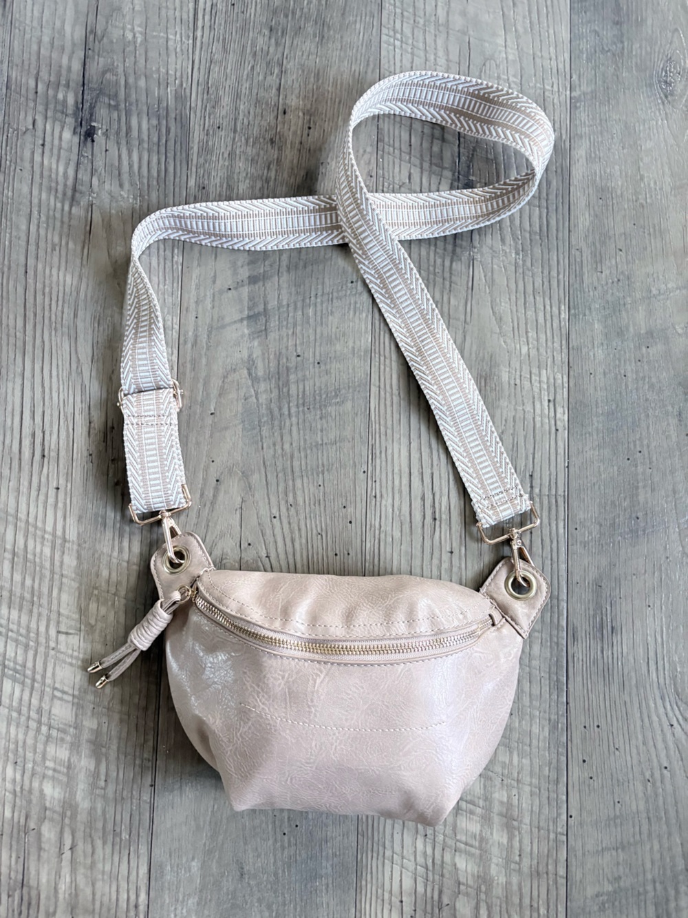 Beige Crossbody Belt Bag